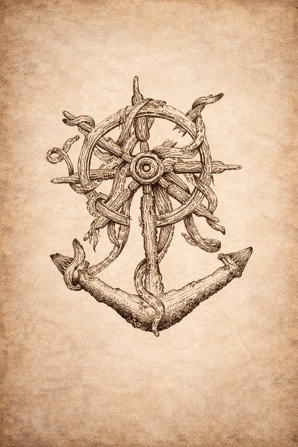 DeepWaterFossils anchor logo — authentic offshore fossil shark teeth